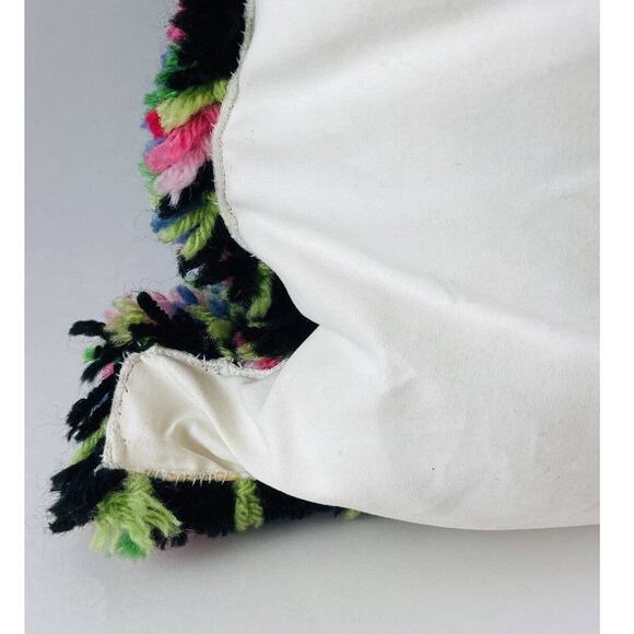 Handmade Vintage Latch Hook Completed Kit Pillow Bless This House 24 x 18.5" - Picture 8 of 8